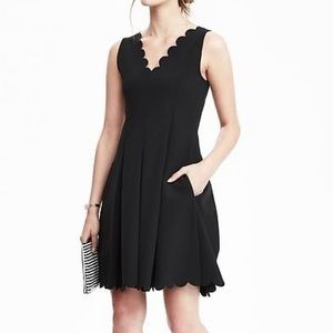 Banana Republic Black Scalloped Dress